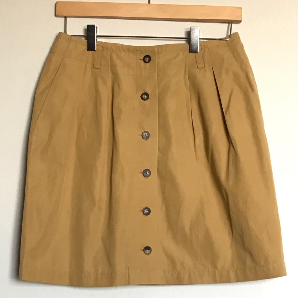 Company Ellen Tracy Button Front Tan Mini Skirt